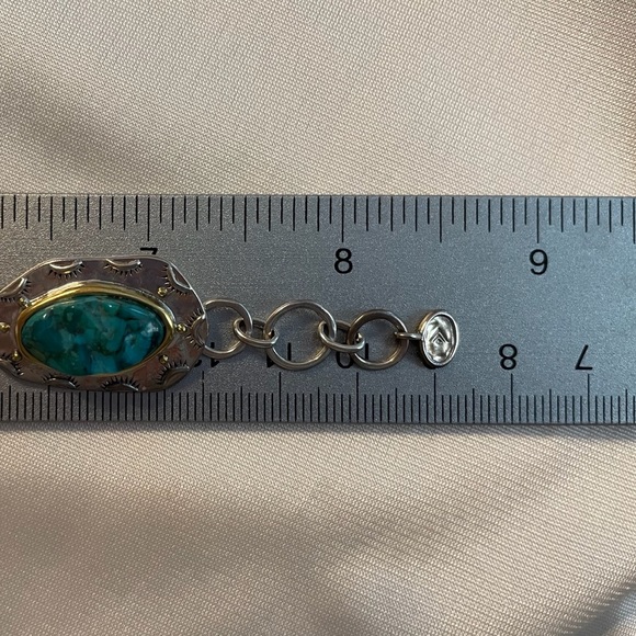 Silpada Turquoise ‘Santa Fe’ Sterling Silver Brass Bracelet NEW B3325 - Picture 15 of 16